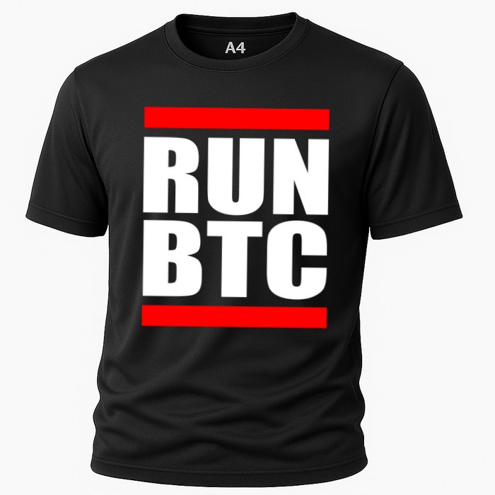Run BTC Bitcoin Cryptocurrency Crypto Moon Hodl Cooling Performance Crew T-Shirt