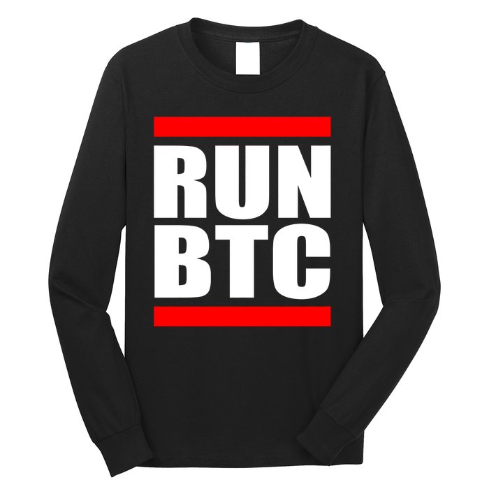 Run BTC Bitcoin Cryptocurrency Crypto Moon Hodl Long Sleeve Shirt