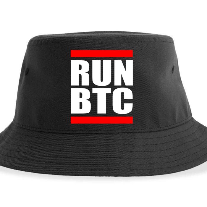 Run BTC Bitcoin Cryptocurrency Crypto Moon Hodl Sustainable Bucket Hat