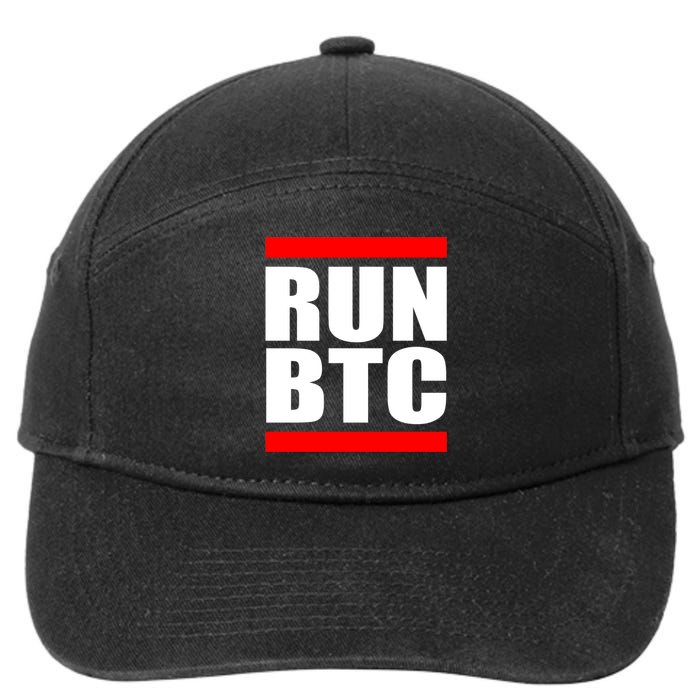 Run BTC Bitcoin Cryptocurrency Crypto Moon Hodl 7-Panel Snapback Hat