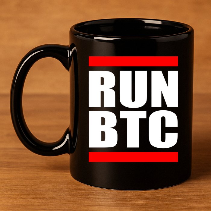 Run BTC Bitcoin Cryptocurrency Crypto Moon Hodl 11oz C Handle Ceramic Mug