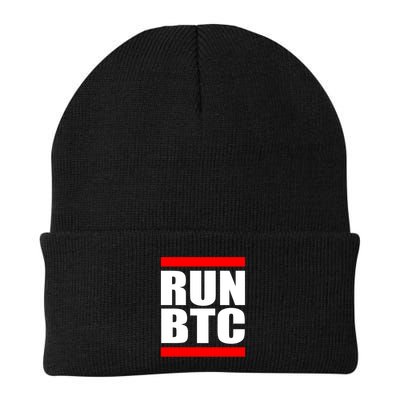 Run BTC Bitcoin Cryptocurrency Crypto Moon Hodl Knit Cap Winter Beanie