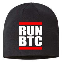 Run BTC Bitcoin Cryptocurrency Crypto Moon Hodl Sustainable Beanie