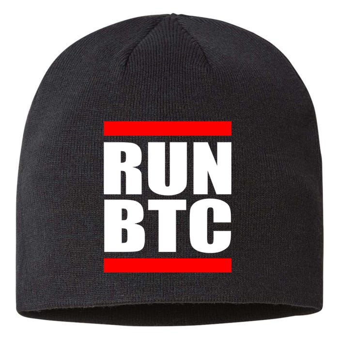 Run BTC Bitcoin Cryptocurrency Crypto Moon Hodl Sustainable Beanie