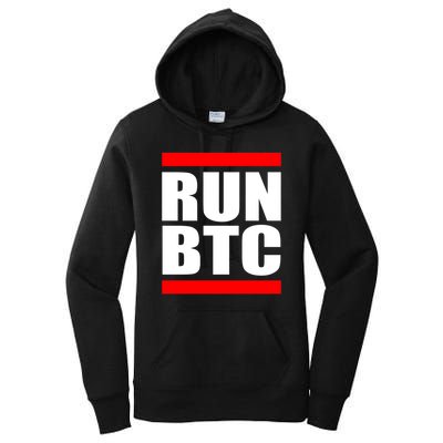 Run BTC Bitcoin Cryptocurrency Crypto Moon Hodl Women's Pullover Hoodie
