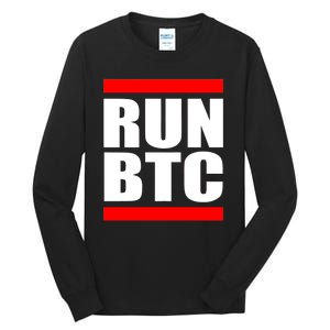 Run BTC Bitcoin Cryptocurrency Crypto Moon Hodl Tall Long Sleeve T-Shirt