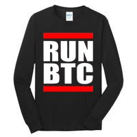 Run BTC Bitcoin Cryptocurrency Crypto Moon Hodl Tall Long Sleeve T-Shirt