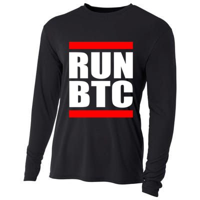 Run BTC Bitcoin Cryptocurrency Crypto Moon Hodl Cooling Performance Long Sleeve Crew