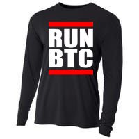 Run BTC Bitcoin Cryptocurrency Crypto Moon Hodl Cooling Performance Long Sleeve Crew