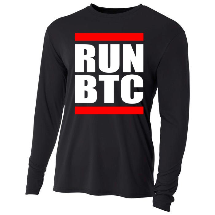 Run BTC Bitcoin Cryptocurrency Crypto Moon Hodl Cooling Performance Long Sleeve Crew