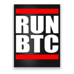 Run BTC Bitcoin Cryptocurrency Crypto Moon Hodl Poster