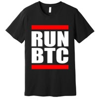 Run BTC Bitcoin Cryptocurrency Crypto Moon Hodl Premium T-Shirt