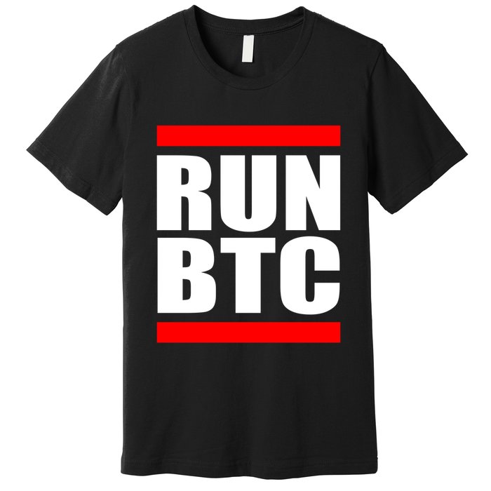 Run BTC Bitcoin Cryptocurrency Crypto Moon Hodl Premium T-Shirt