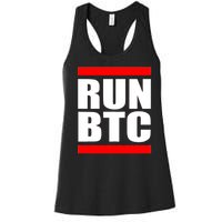 Run BTC Bitcoin Cryptocurrency Crypto Moon Hodl Women's Racerback Tank