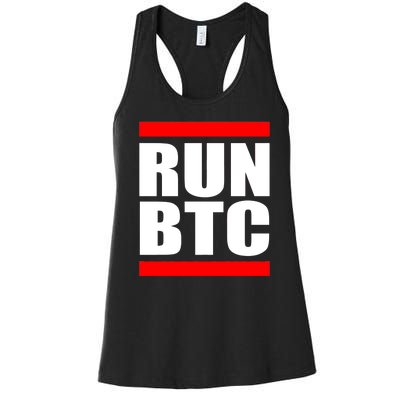 Run BTC Bitcoin Cryptocurrency Crypto Moon Hodl Women's Racerback Tank