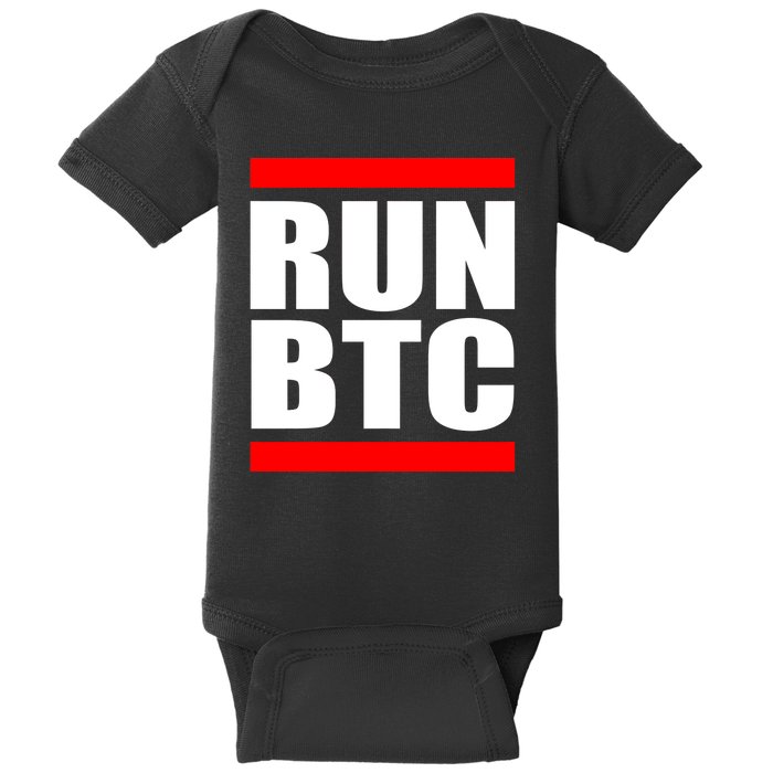 Run BTC Bitcoin Cryptocurrency Crypto Moon Hodl Baby Bodysuit