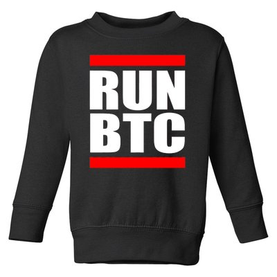 Run BTC Bitcoin Cryptocurrency Crypto Moon Hodl Toddler Sweatshirt