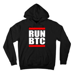 Run BTC Bitcoin Cryptocurrency Crypto Moon Hodl Tall Hoodie