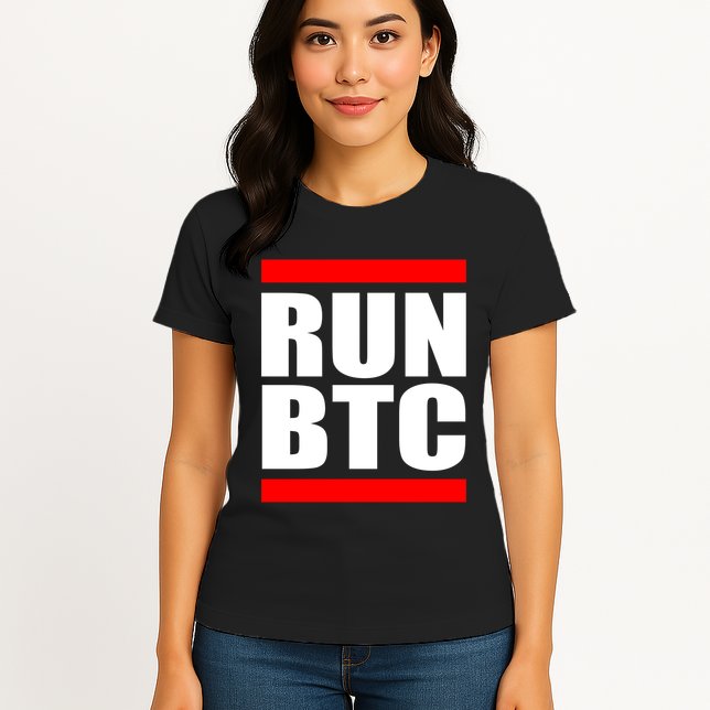 Run BTC Bitcoin Cryptocurrency Crypto Moon Hodl Womens T-Shirt