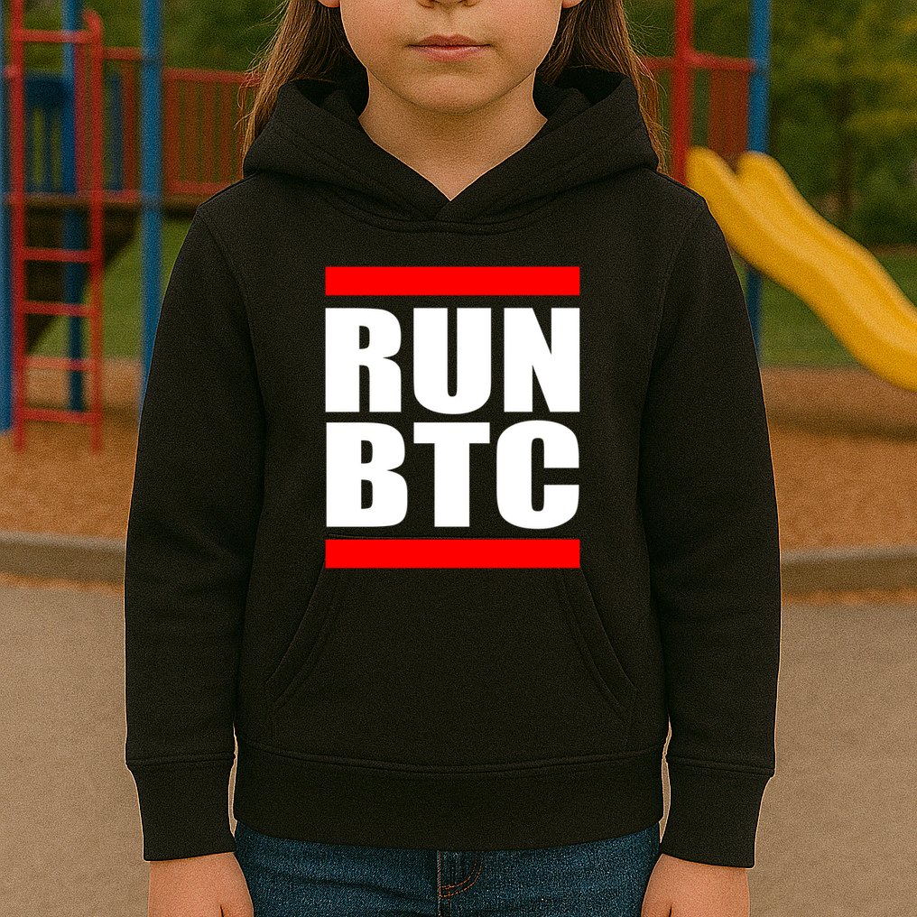 Run BTC Bitcoin Cryptocurrency Crypto Moon Hodl Kids Hoodie