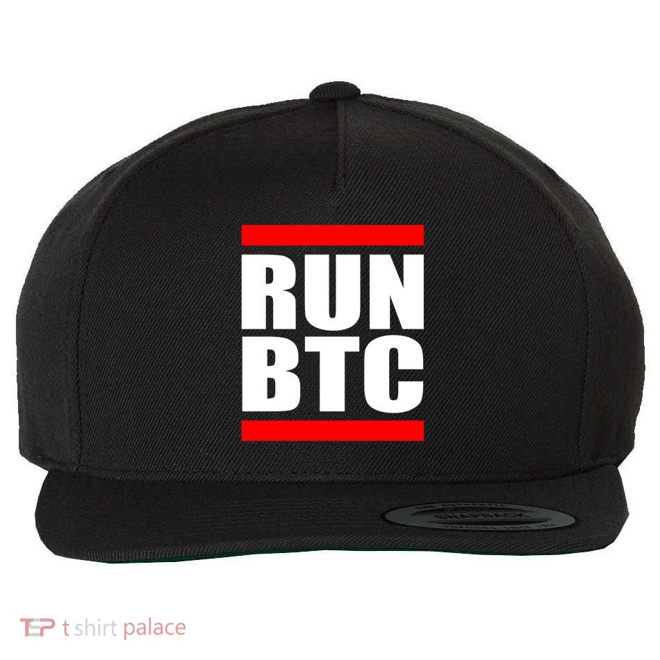 Run BTC Bitcoin Cryptocurrency Crypto Moon Hodl Wool Snapback Cap