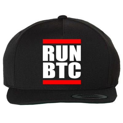 Run BTC Bitcoin Cryptocurrency Crypto Moon Hodl Wool Snapback Cap