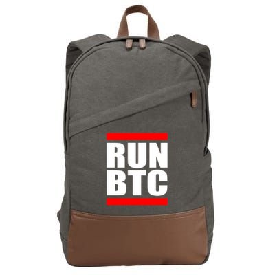 Run BTC Bitcoin Cryptocurrency Crypto Moon Hodl Cotton Canvas Backpack