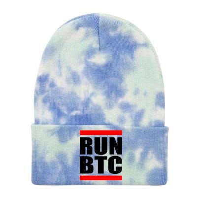 Run BTC Bitcoin Cryptocurrency Crypto Moon Hodl Tie Dye 12in Knit Beanie