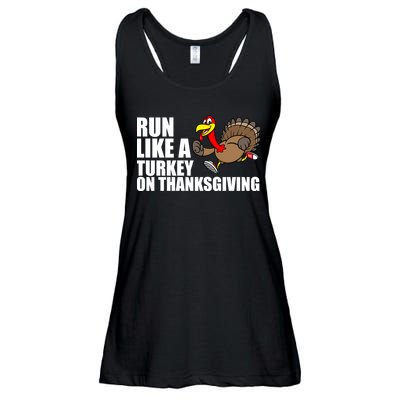 Run Like A Turkey On Thanksgiving Ladies Essential Flowy Tank