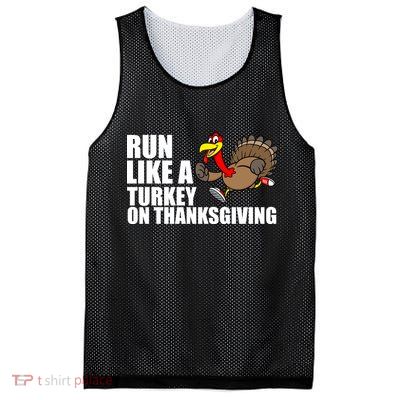 Run Like A Turkey On Thanksgiving Mesh Reversible Basketball Jersey Tank