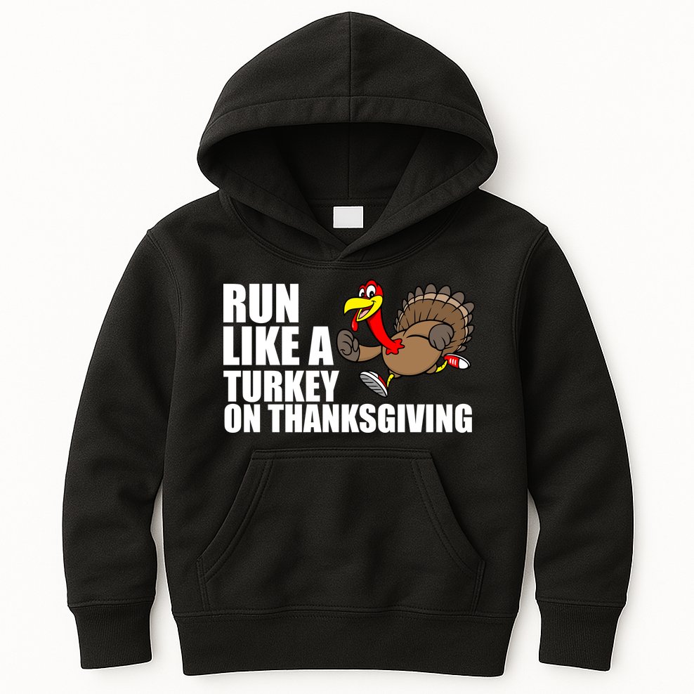 Run Like A Turkey On Thanksgiving Kids Hoodie