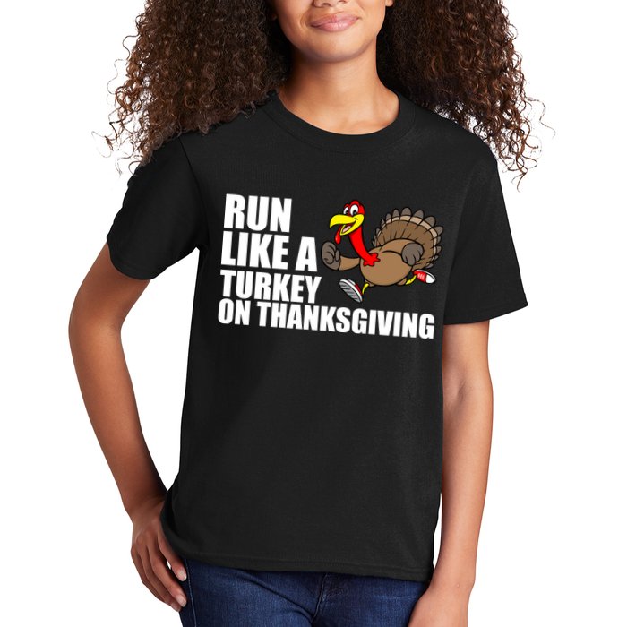 Run Like A Turkey On Thanksgiving Kids T-Shirt