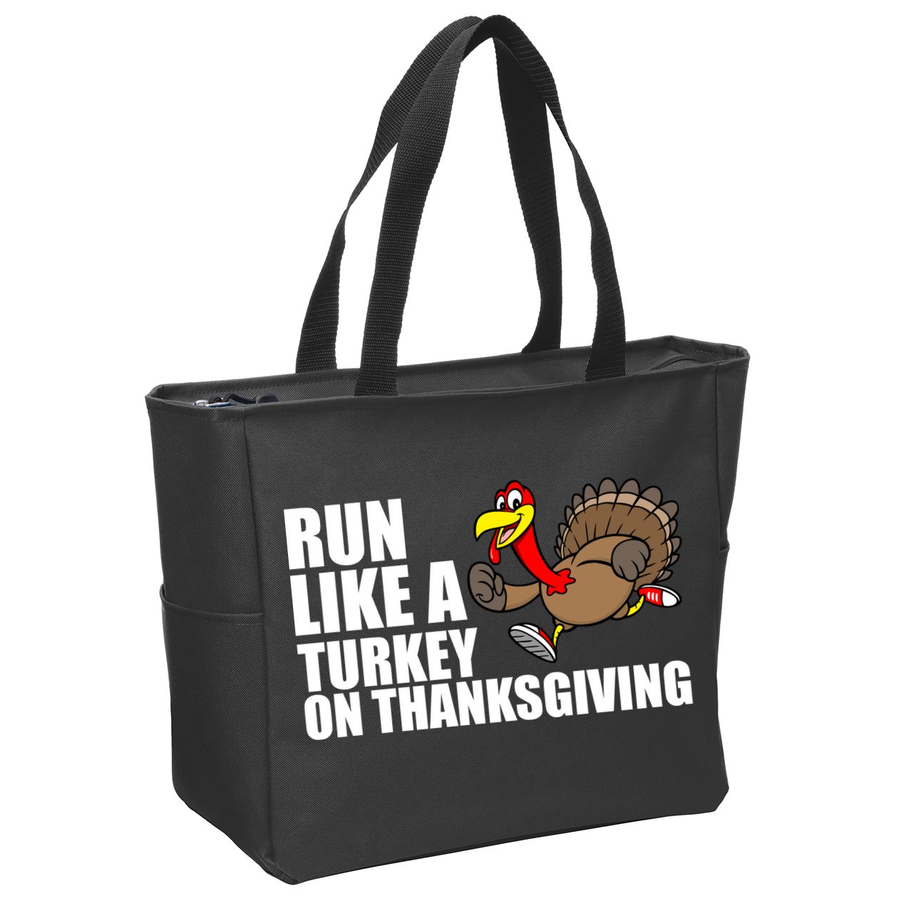 Run Like A Turkey On Thanksgiving Zip Tote Bag
