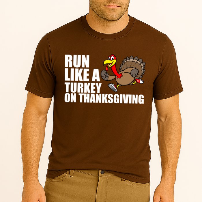 Run Like A Turkey On Thanksgiving Cooling Performance Crew T-Shirt