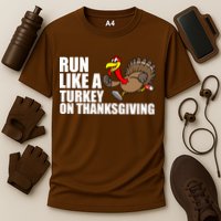 Run Like A Turkey On Thanksgiving Cooling Performance Crew T-Shirt