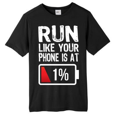 Run Like Your Phone Is At 1% Tall Fusion ChromaSoft Performance T-Shirt