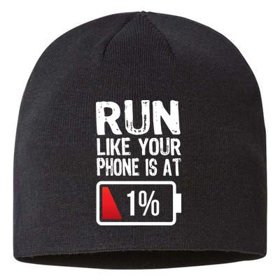 Run Like Your Phone Is At 1% Sustainable Beanie