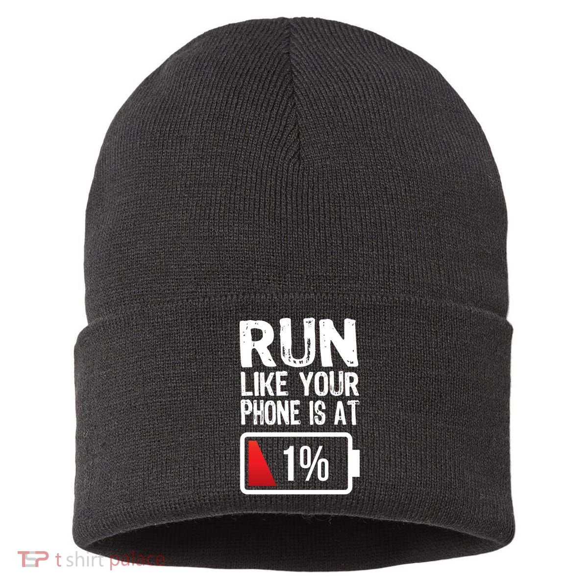 Run Like Your Phone Is At 1% Sustainable Knit Beanie