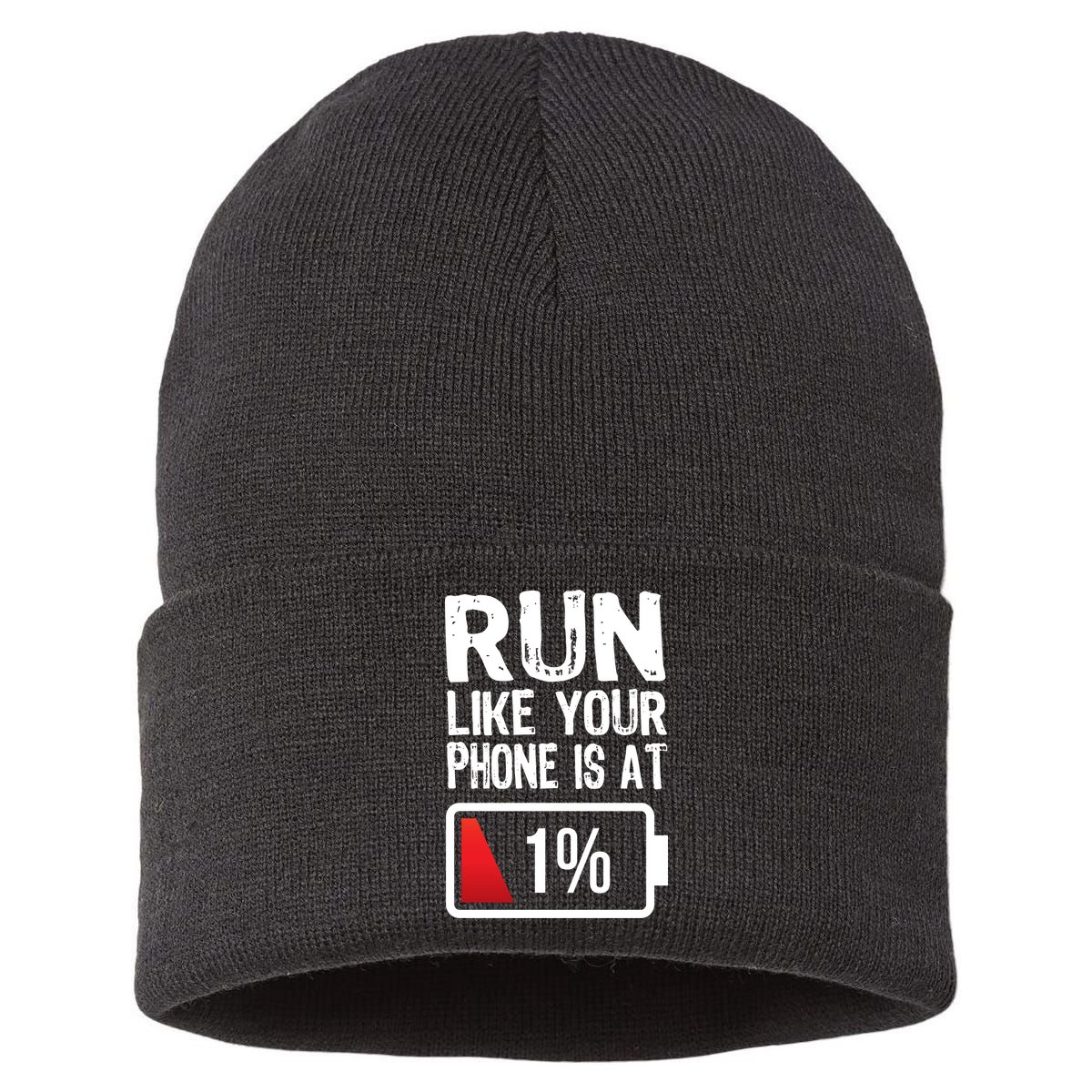Run Like Your Phone Is At 1% Sustainable Knit Beanie