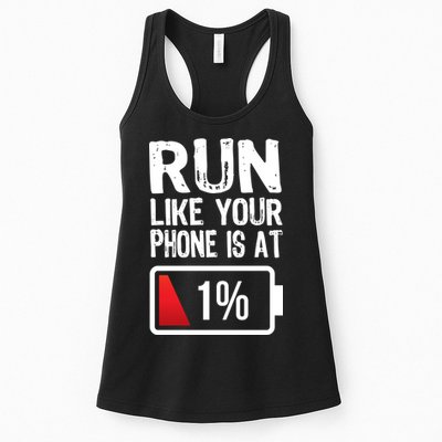 Run Like Your Phone Is At 1% Womens Tank Top