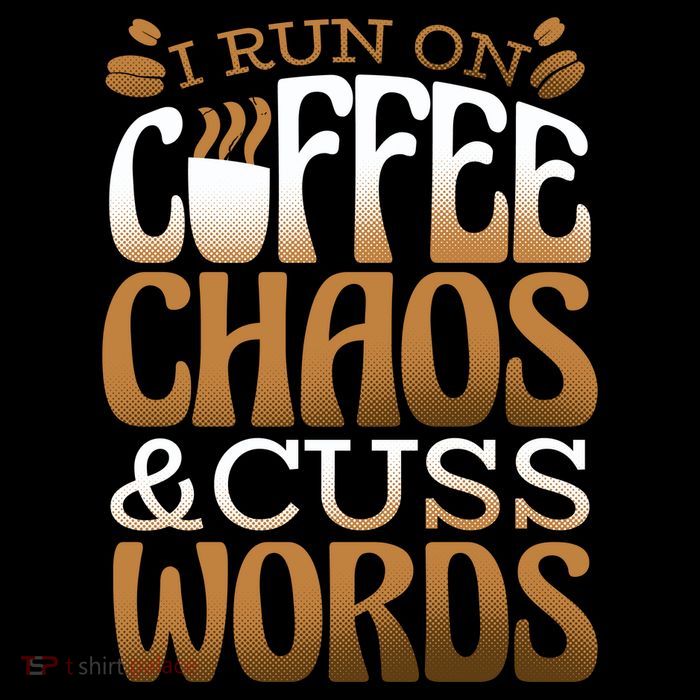 Run On Coffee Chaos And Cuss Words Flexfit Unipanel Trucker Cap