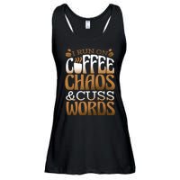 Run On Coffee Chaos And Cuss Words Ladies Essential Flowy Tank