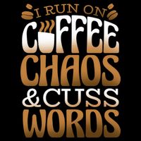 Run On Coffee Chaos And Cuss Words 16 in Basic Backpack