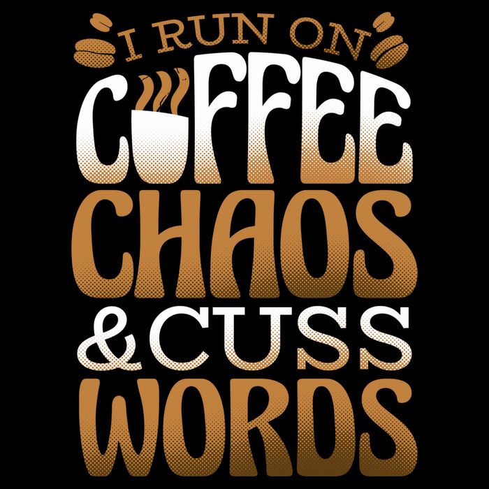 Run On Coffee Chaos And Cuss Words 16 in Basic Backpack