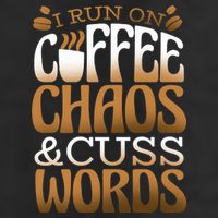 Run On Coffee Chaos And Cuss Words Golf Towel