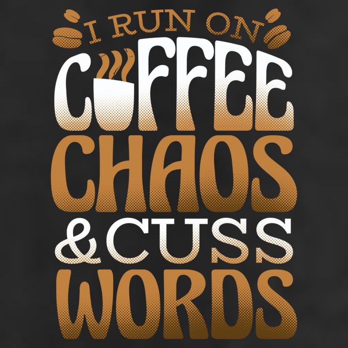 Run On Coffee Chaos And Cuss Words Golf Towel