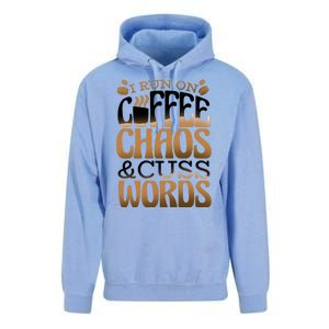 Run On Coffee Chaos And Cuss Words Unisex Surf Hoodie