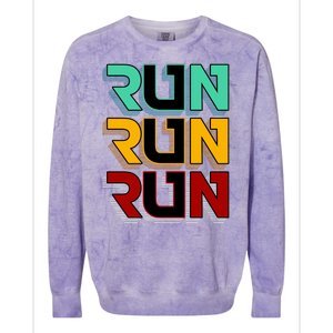 Run Run Run Retro Colorblast Crewneck Sweatshirt