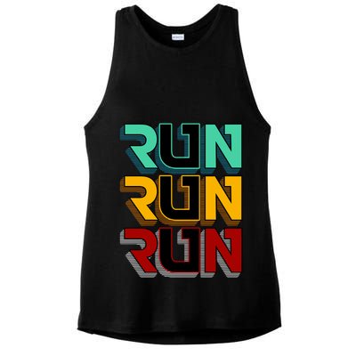 Run Run Run Retro Ladies PosiCharge Tri-Blend Wicking Tank