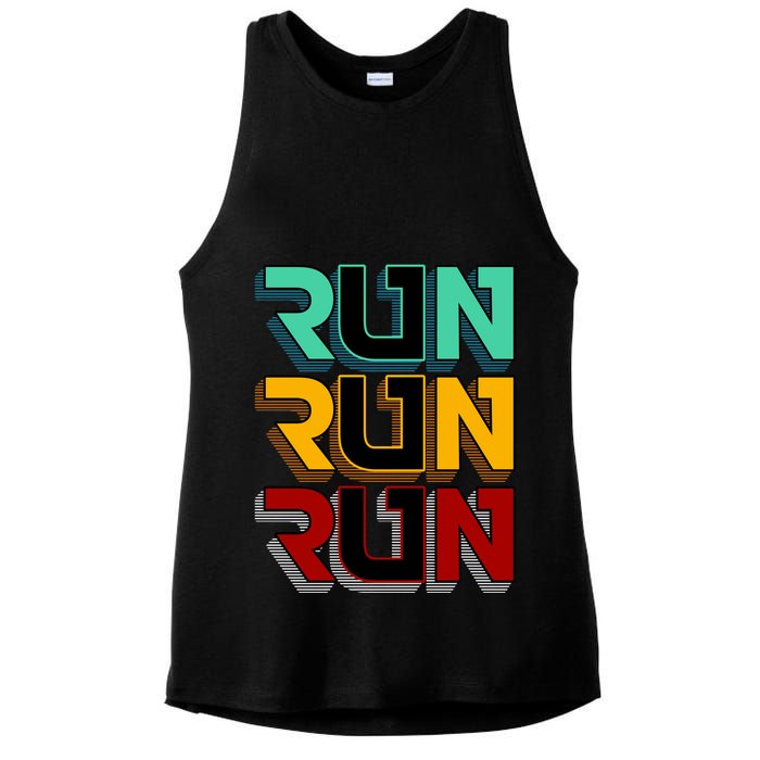 Run Run Run Retro Ladies PosiCharge Tri-Blend Wicking Tank